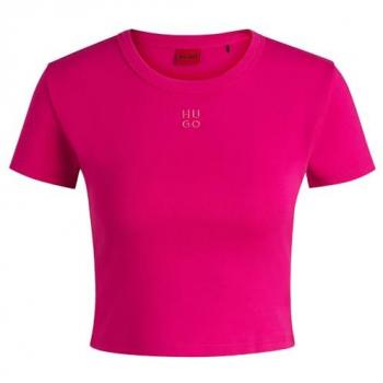 HUGO Damen T-Shirt Delanor in Rosa, Slim Fit
