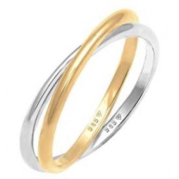 Elli Wickelring Bi-Color Zeitlos 585 Gelbgold Weißgold