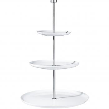 3-Tier White Ceramic Dessert Stand