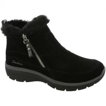 Skechers Easy Going Cool Zip Women's Black Winter Boots with 3M Scotchgard Waterproofing