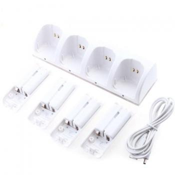 Pack Power Pack Wii – Chargeur Quad 4+4 pcs 2800 mAh en Blanc