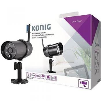 Caméra Wi-Fi HD König IP66 Noir pour Extérieur