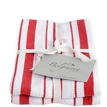 Red Belgravia Basket Weave Tea Towels from Stow Green