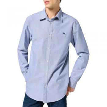 Camicia A Maniche Lunghe Wrangler Blu Oxford 3XL