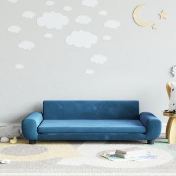 Barnsoffa blå sammet – VidaXL 100×54×33 cm