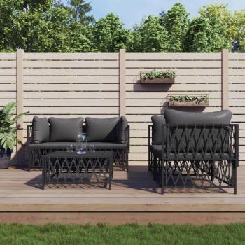 VidaXL 5-Unit Garden Lounge Collection, Anthracite Steel & Cushioned Seating