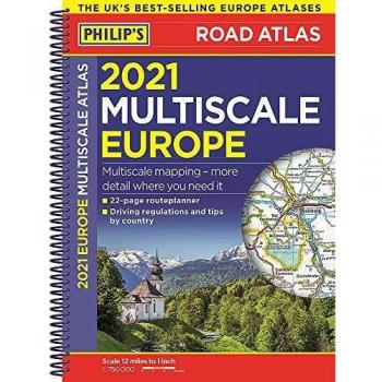 2021 Philip's Multiscale Road Atlas Europe: