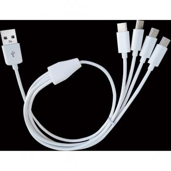 5-Pack 50cm USB to 4 Type-C Power Cable
