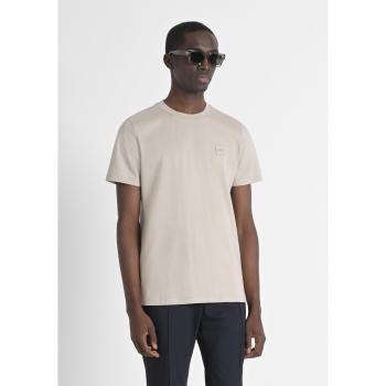 Antony Morato T-shirt beige cut régulier badge métallisé
