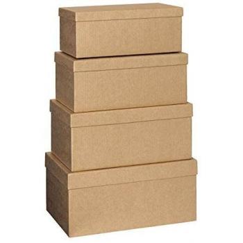 Stewo Geschenkkarton 4 tlg. flach natur