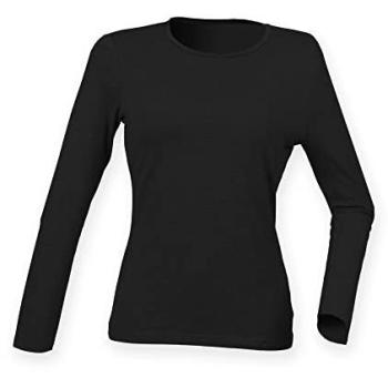 Women’s Black Stretch Long Sleeve T-Shirt (SF) – Small