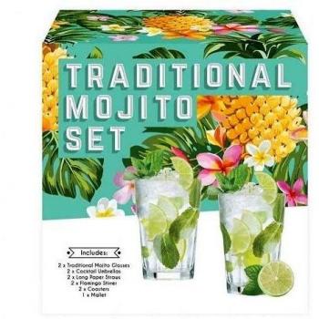 Retro Cocktail Glasses Set (Mojito) – Vintage Kitchen, 8 × 8 × 9.5 cm