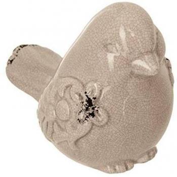 Uccellino di Giardino Primaverile H.7,2 cm in Ceramica – Tinta Ecru – Atmosphère Creatore d'Interiores