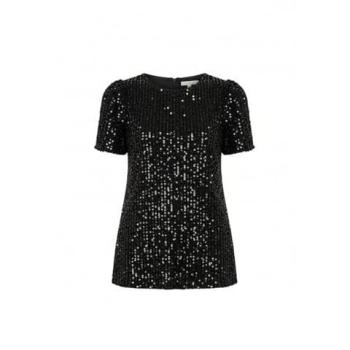 Robe Yumi noire à sequins