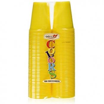 Bicchieri Dopla in plastica gialli 100 pz