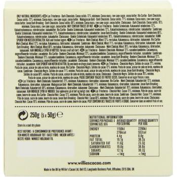 Cacao Willie's 5 Maravillas del Mundo 5 x 50g en Caja de Regalo