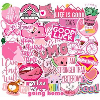 Stickers MacBook HP 40 pièces roses