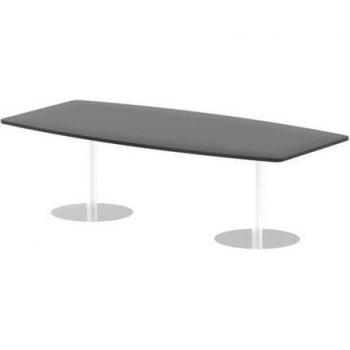Italia High Gloss Black Boardroom Poseur Table 2400mm x 725mm