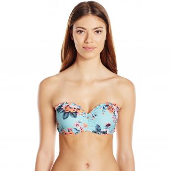Seafolly Damen Bikinioberteil Vintage Wild Flower Bustier Bandeau Türkis
