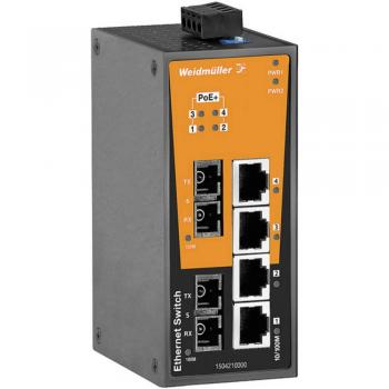 Commutateur PoE 10/100 Mbit/s Weidmüller – Modèle BL06‑4POE‑2SC