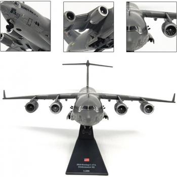 Avión de combate C-17 Globemaster, modelo de juguete para exhibición, 1/200