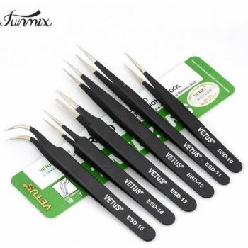 Pinzas VEtus ESD, herramientas de reparación, acero inoxidable de precisión