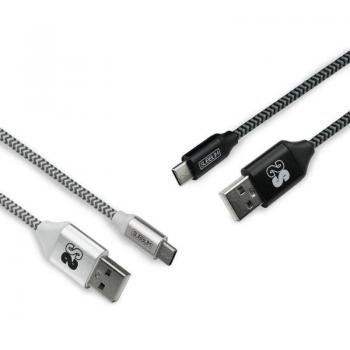 Pack 2 Cables USB 2.0 a USB-C de 1mtr Subblim SUB-CAB-2TC001 Negro/Plata