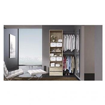 Combi dressing 1 colonne + 2 barres penderie chêne clair L 116 cm