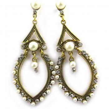 Golden Sissi Pearl Earrings – Lily Collection