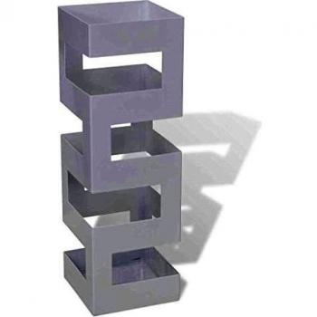 Square Umbrella Stand in White Steel 48.5 cm