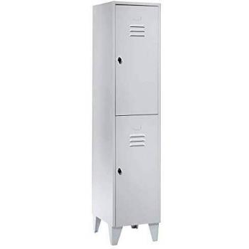 Armoire de vestiaire Wolf, 6 compartiments, gris clair
