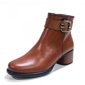 DORKING | Botines de Piel con Tacón Dorking Macy para Mujer – Botines de Tacón en Color Marrón Cuero – Botín con Cremallera – De piel – Tacón de 5cm Cómodo – Estilo Elegante – Alta Calidad – Modelo D9369