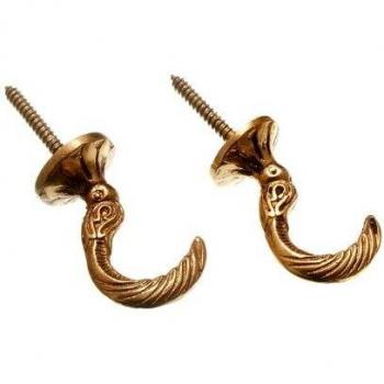 Curtain Hold Back Hooks Solid Brass 45mm