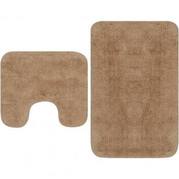 Duo de tapis de salle de bain beige