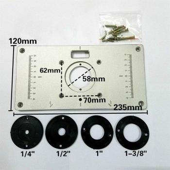 DIY Woodworking Router Plate with 4 Insert Rings