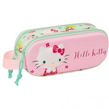 Portatodo Doble Hello Kitty Verde Rosa 21 x 8 x 6 cm 3D