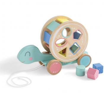 Tortuga de madera con bloques para arrastrar