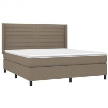 VidaXL Boxspringbett mit Matratze & LED-Beleuchtung 160x200 cm Taupe