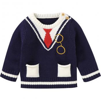 Prenda casual de punto para bebé con diseño de corbata de Emmababy