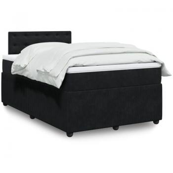 Stilvolles Boxspringbett mit Matratze in Schwarz 120x200 cm