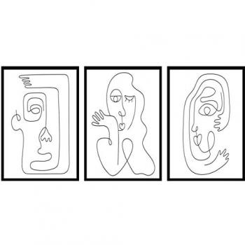 Set de 3 Posters Ligne Femmes HXA DECO