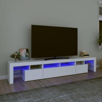 Meuble TV Blanc avec Éclairage LED Intégré