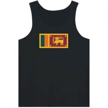 Tee Unisex Bandiera Sri Lanka Nero 100% Cotone