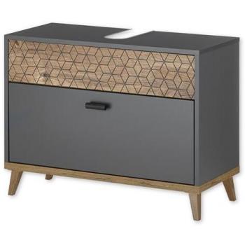 Badezimmerschrank Leone Ribbeck Eiche/BALCULINA, Maße: 80x60x35 cm, Push to Open, Softclose