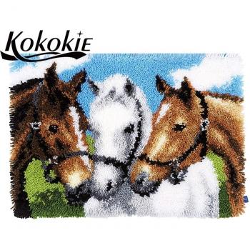 Latch Hook Rug Kit with Floral Design