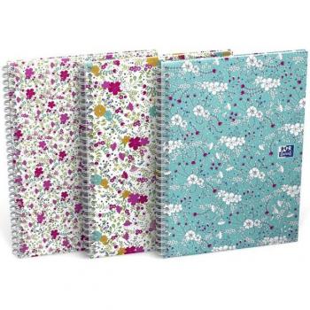 Cahier Oxford Fleurs B5 120p 90g Ligné Assorti