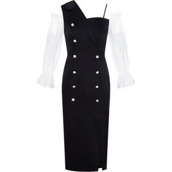 YIGELILA Mid-Calf Patchwork Dress