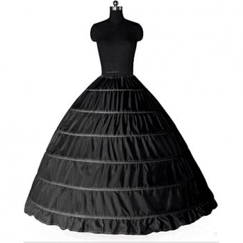 Jupon de Noces Blanc Noir Rouge à Six Cerceaux