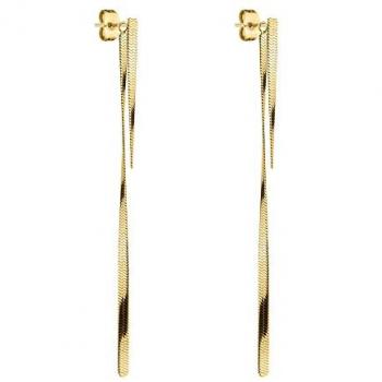Liebeskind Berlin Goldfarbene Edelstahl Ohrringe für Damen im Sleek-Look