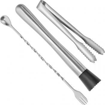 Bar Essentials Stainless Steel Mojito Muddler & Spoon Set